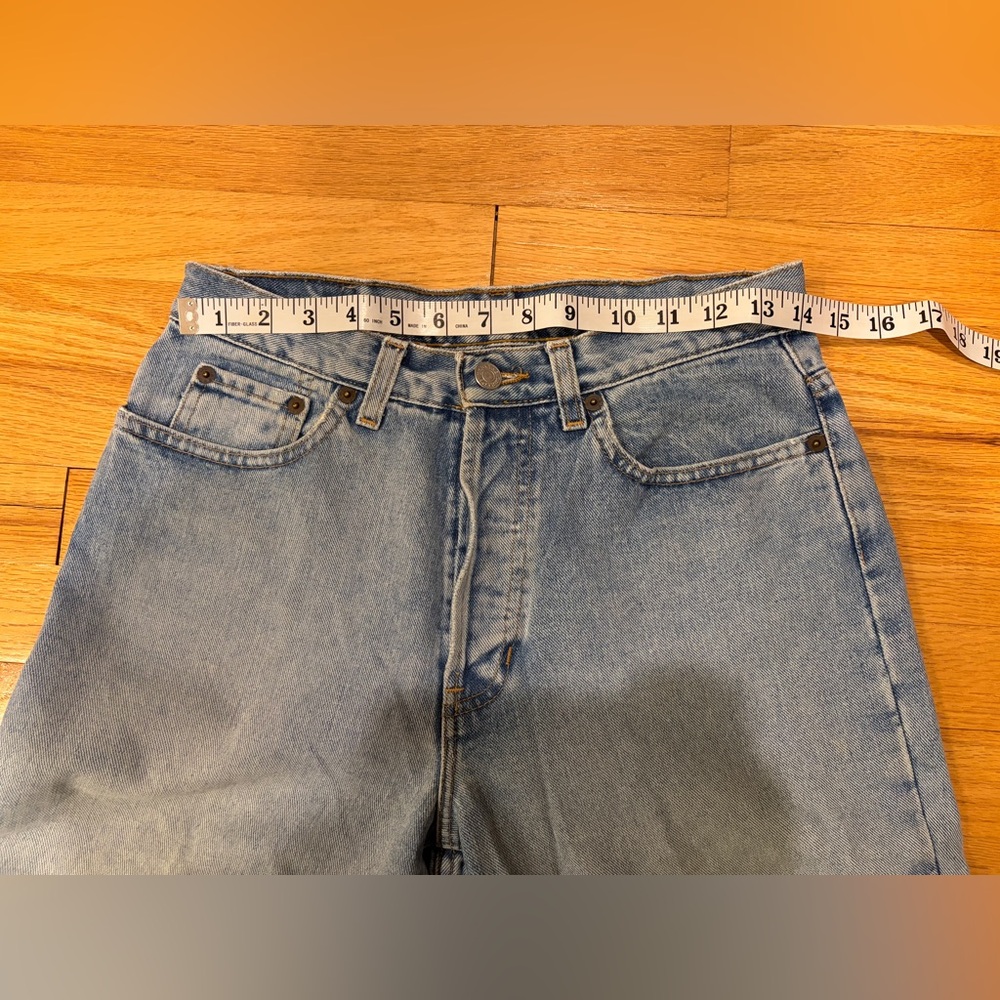 Gap Blue Jeans Button Fly, Straight Leg, Sz 8 Long, Vintage 90s - Picture 8 of 11